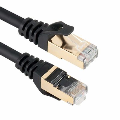 Kabel Patch Ethernet 600MHZ Cat 7 Tahan Lama Kecepatan Tinggi Gigabit 10Gbps