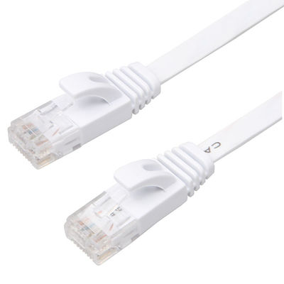 Modem Cat6 Solid Flat Patch Cable Kecepatan Tinggi 30 AWG Dengan Klip