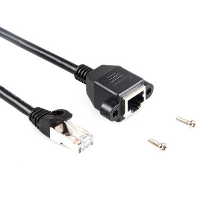 Kabel Ethernet Terlindung Cat 6a Stabil, Kabel Ekstensi RJ45 Dengan Pemasangan Panel Sekrup
