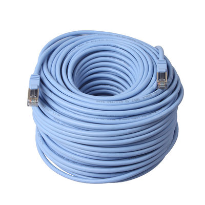 Indoor Ethernet Cat5e Patch Cord 100m FTP STP Jaket PVC dengan Konektor RJ45