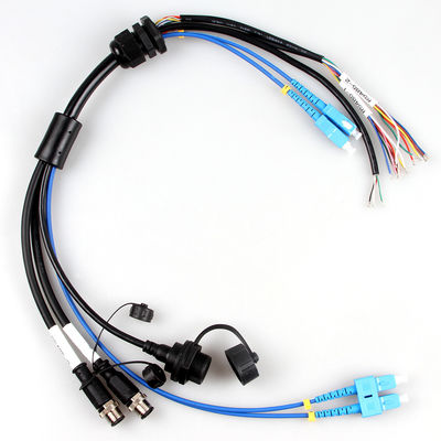 Rakitan Kabel Kawat Harness Tahan Air Aerospace M12+USB Perempuan+Fiber Optic