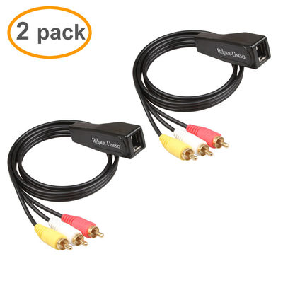 Kabel Ekstensi Audio 3 RCA Wanita Stabil, Adaptor RCA Ke RJ45 Serbaguna