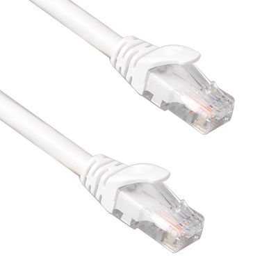Kabel Patch UTP Cat6 Putih 24AWG 7 / 0.2 Jaket PVC LSZH Dengan Konektor RJ45