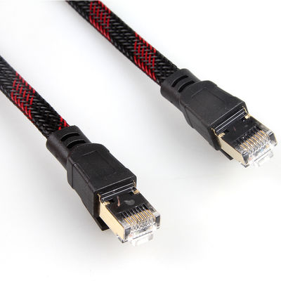 Komputer Ethernet Cat7 Patch Cord Nylon Jalinan Untuk PC Laptop Modem Router
