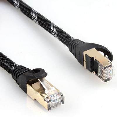 Kabel Jaringan Jalinan 10Gbps, Kabel RJ45 Cat 7 Untuk Gigabit Ethernet