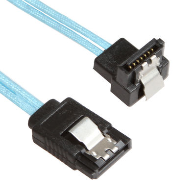 Kabel Ekstensi SATA 3 Biru 8 Inch, Kabel SATA 3 Lurus Ke Lurus