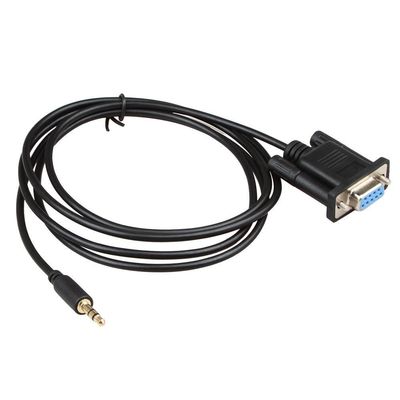 Kabel Harness Kawat RS232 Hitam DB9Pin Perempuan Ke DC 3.5mm Stabil
