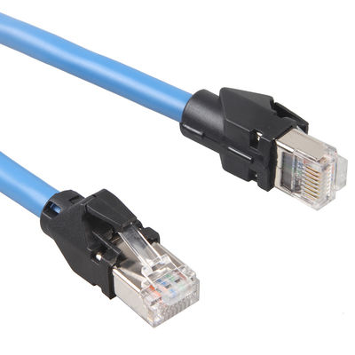 Kabel Ethernet Cat6a S / FTP 6 Kaki RJ45 Kabel Jaringan Patch Kabel Jaringan Rantai Tarik Industri