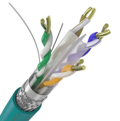 LSZH 23AWG Cat6 Kabel Terlindung STP SSTP Tembaga Telanjang Murni Kinerja Tinggi