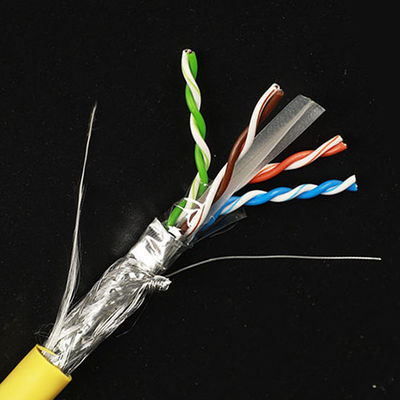 LSZH 23AWG Cat6 Kabel Terlindung STP SSTP Tembaga Telanjang Murni Kinerja Tinggi