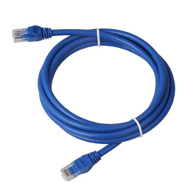 24AWG Blue Cat6 Patch Cord Jaket PVC BC7 / 0.2 UTP Dengan Konektor 8P8C