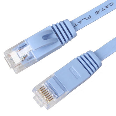 Flat Cat8 Cat7 Cat6 Patch Cord 1Gbps Kecepatan Tinggi Padat Untuk Komputer