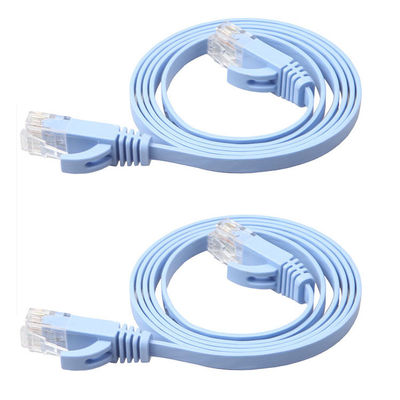 Flat Cat8 Cat7 Cat6 Patch Cord 1Gbps Kecepatan Tinggi Padat Untuk Komputer