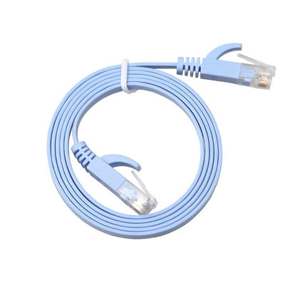 Flat Cat8 Cat7 Cat6 Patch Cord 1Gbps Kecepatan Tinggi Padat Untuk Komputer