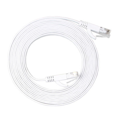 Modem Cat6 Solid Flat Patch Cable Kecepatan Tinggi 30 AWG Dengan Klip