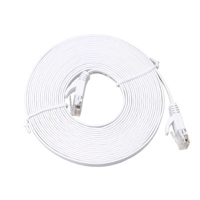 Modem Cat6 Solid Flat Patch Cable Kecepatan Tinggi 30 AWG Dengan Klip