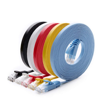 Tahan Lama Slim Flat Cat6a Patch Corde Gigabit Kecepatan Tinggi Praktis