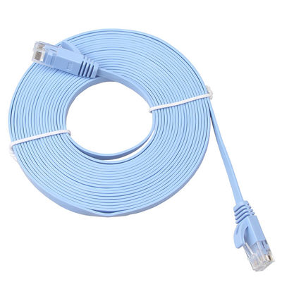 Tahan Lama Slim Flat Cat6a Patch Corde Gigabit Kecepatan Tinggi Praktis