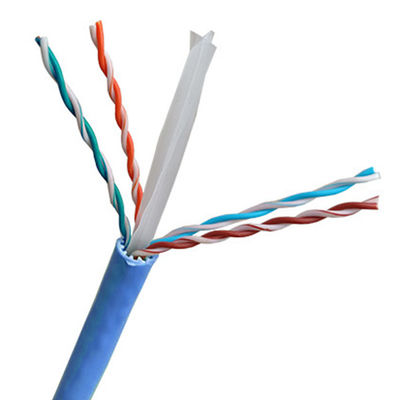 Isolasi PVC Kabel Cat6a Lan 500Mhz TIA568 C.2 Tembaga CCA Konduktor Biru