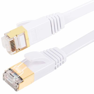 Kabel Datar RJ45 Cat7 10Gbps, Kabel Cat 7 Terlindung Untuk Gigabit Ethernet