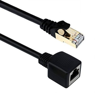 Kabel Ekstensi Kabel Patch Cat7 Tahan Pecah Dengan Konektor Pria Ke Wanita