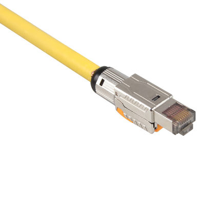 LSZH Ethernet Cat 8 Kabel Lan S/FTP 22AWG Terlindung Ganda Warna Kuning