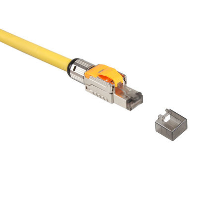 LSZH Ethernet Cat 8 Kabel Lan S/FTP 22AWG Terlindung Ganda Warna Kuning