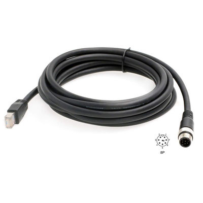 Kabel Ethernet Industri ROHS Cat6 M12 D Kode 8 Pin Ke RJ45 Untuk Sensor Fieldbus