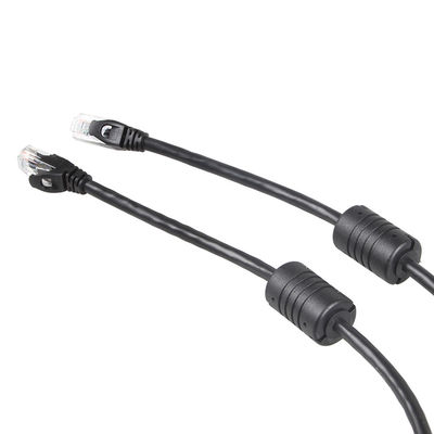 Kabel Ethernet Hitam 24AWG Cat 6, Konektor RJ45 Kabel Ethernet 100 Kaki