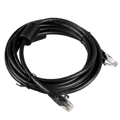 Kabel Ethernet Hitam 24AWG Cat 6, Konektor RJ45 Kabel Ethernet 100 Kaki