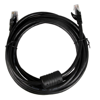 Kabel Ethernet Hitam 24AWG Cat 6, Konektor RJ45 Kabel Ethernet 100 Kaki