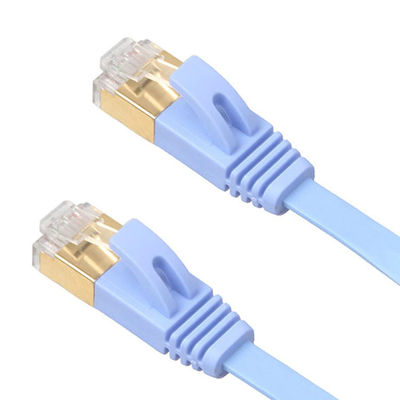 Kabel Lan Ethernet Datar 4 Ft Cat6 Biru Dengan Konektor Rj45 Snagless Terlindung Emas