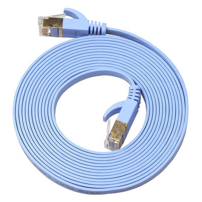 Kabel Lan Ethernet Datar 4 Ft Cat6 Biru Dengan Konektor Rj45 Snagless Terlindung Emas