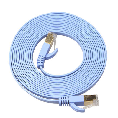Kabel Lan Ethernet Datar 4 Ft Cat6 Biru Dengan Konektor Rj45 Snagless Terlindung Emas