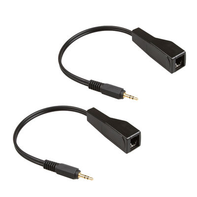 Cat5 Cat6 Rakitan Kabel Kustom 3.5mm Stereo Ke RJ45 Female Audio Extender