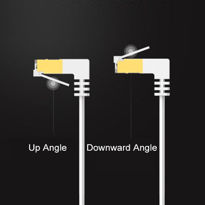 OEM Cat6 Flat Patch Cable Tahan Lama Sudut 90 Derajat Hingga 270 Derajat