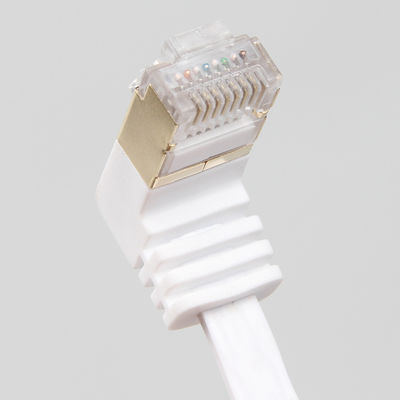 Kabel Ethernet Cat6 Datar Putih Stabil, Kabel Ethernet Gigabit Praktis