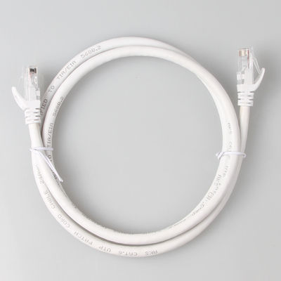 Kabel Patch UTP Cat6 Putih 24AWG 7 / 0.2 Jaket PVC LSZH Dengan Konektor RJ45