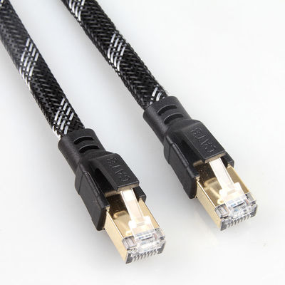 Kabel Jaringan Rj45 Cat8 Tugas Berat, Kabel Patch Jalinan Nilon Cat 8