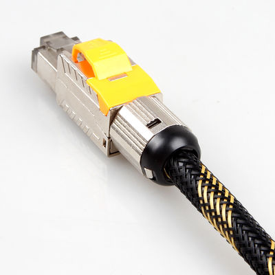 Kabel Ethernet Cat 8 Solid Terlindung Ganda, Kabel Jaringan S/FTP 22AWG 40 Gigabit