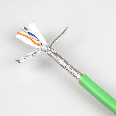 Kabel Ethernet Industri Kamera Hijau M12 4Pin Ke RJ45 Gigabit Stabil