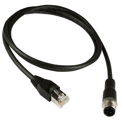 Kabel Ethernet Industri Gigabit M12 Ke Rj45 Cat5e Cat6 Warna Hitam