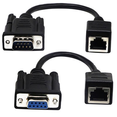 Kabel Cat5 Cat6 RJ45 Ke RS232, Rakitan Kabel Ethernet Industri DB9 9 Pin