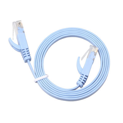 CAT 6 Jaringan Kabel Patch Datar Biru 0,5m 1m 2m Ke 100m Bandwidth 350MHz