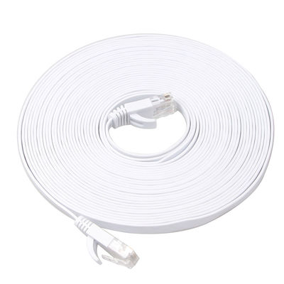 Outdoor Indoor Cat6 Patch Cord 100 Ft 10Gbps Slim Flat Tahan Lama
