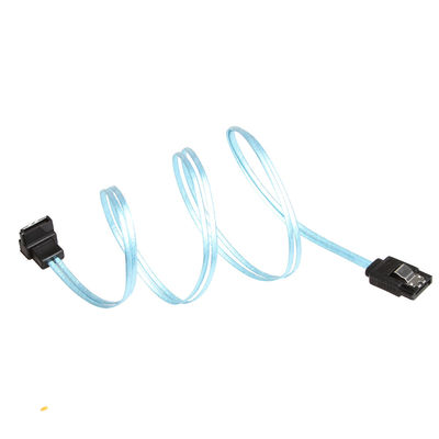 Kabel Ekstensi SATA 3 Biru 8 Inch, Kabel SATA 3 Lurus Ke Lurus