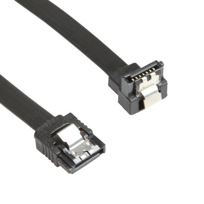 12 Inch Data SATA 3 Kabel Daya Sudut Kanan 90 Derajat Dengan Kait Pengunci