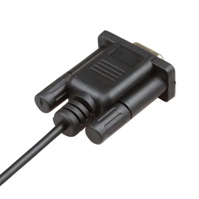 Kabel Harness Kawat RS232 Hitam DB9Pin Perempuan Ke DC 3.5mm Stabil