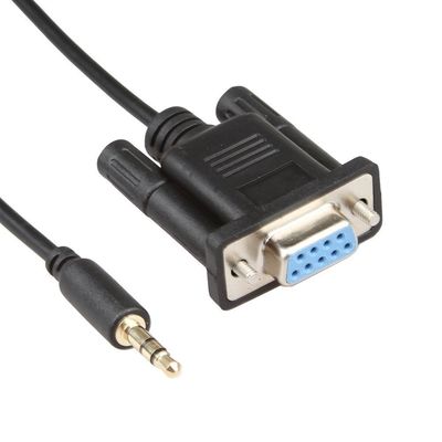 Kabel Harness Kawat RS232 Hitam DB9Pin Perempuan Ke DC 3.5mm Stabil