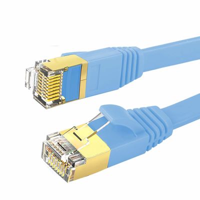 Kabel Ethernet Cat 7 Stabil 600MHz Datar, Kabel SFTP Cat7 Praktis Biru BC